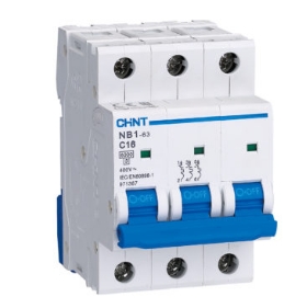 Chint NB1-63C3P06 Triple Pole Type C MCB 6A 6kA