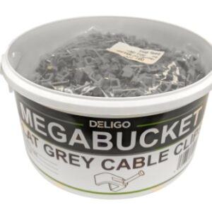 Flat Grey Cable Clips Trade Tub (1/1.5 & 2.5mm)