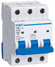 Chint NB1-63C3P40 Triple Pole Type C MCB 40A 6kA