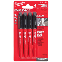 Milwaukee 48223154 Marker 0.6mm Black (Pack 4)
