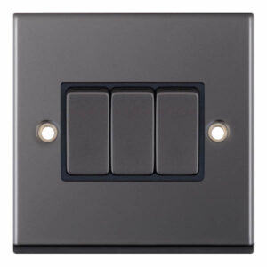 Selectric 7MPRO 10A Light Switches 3 Gang 2 Way (Various Colours)