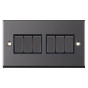 Selectric 7MPRO 10A Light Switches 6 Gang 2 Way (Various Colours)