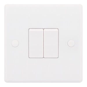 Selectric Smooth 10A Light Switch 2 Gang 2 Way
