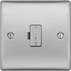 BG Nexus Metal - Brushed Steel 13A Unswitched Fused Connection Unit