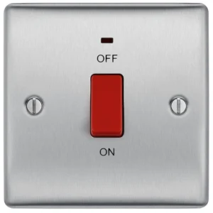 BG Nexus Metal Brushed Steel Cooker Control Unit & Neon 45A