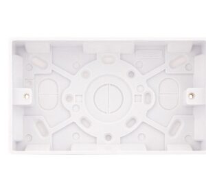 Selectric Smooth Back Box 2 Gang 25mm White