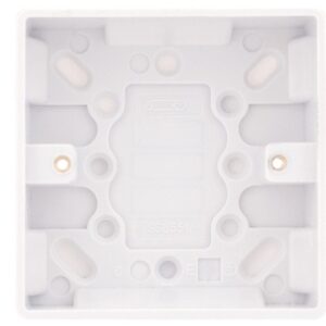 Selectric Smooth Plastic Back Box 1 Gang 25mm White