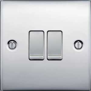 BG Nexus Metal - Polished Chrome - Light Switch 2G 2 Way 20A 16AX