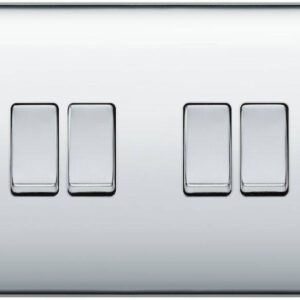 BG Nexus Metal - Polished Chrome - Light Switch 4G 2 Way 20A 16AX