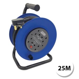 Selectric Cable Reel 4 Gang 13A Black (25M Lead)