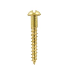 Deligo Round Woodscrew Brass 6 x 1" (Box 200)