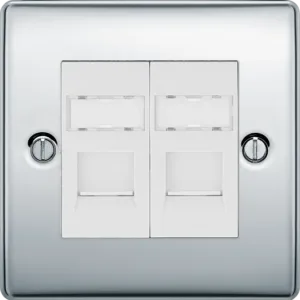 BG Nexus Metal Polished Chrome - 2G RJ45 Socket