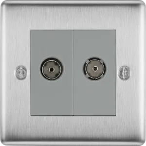 BG Nexus Metal Brushed Steel - 2G Co-Axial Socket