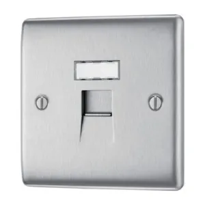 BG Nexus Metal Brushed Steel - 1G RJ45 Socket