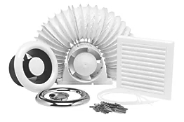 Xpelair AL100T 4" Axial Inline Bathroom Shower Extractor Fan Kit with Timer