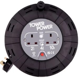 Tower 2 Socket 10A Rated Cassette Reel (4M)