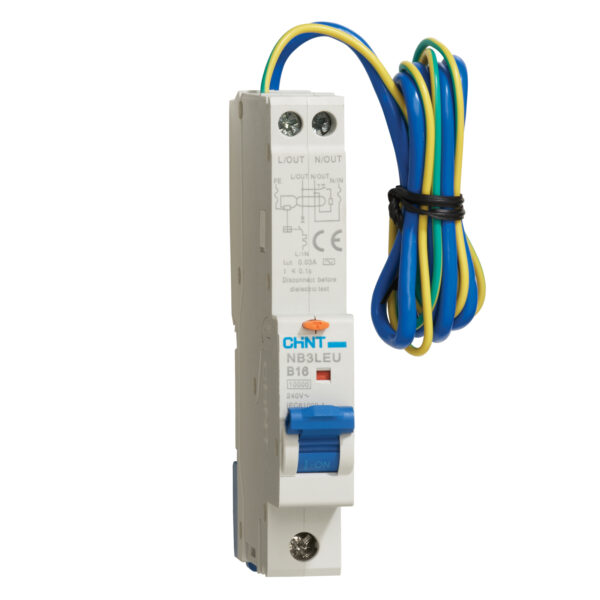 Chint 40A B Curve RCBO 30mA Type AC 10kA 1 Pole + Neutral - Zicam ...